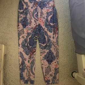 Express Pink/Blue Paisley Pant - Size L (NWOT)